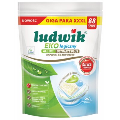 Kapsułki do zmywarki LUDWIK Ekologiczny All in 1 Ultimate Plus - 88 szt.