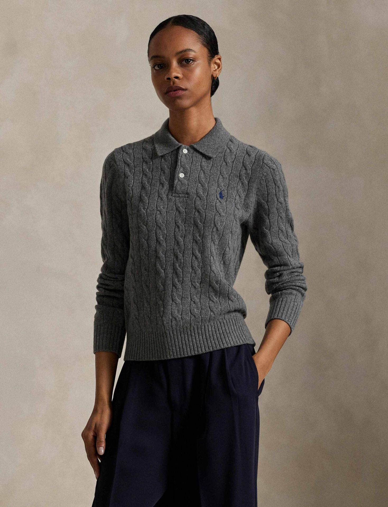 POLO RALPH LAUREN Wełniany sweter Slim Fit z dodatkiem kaszmiru
