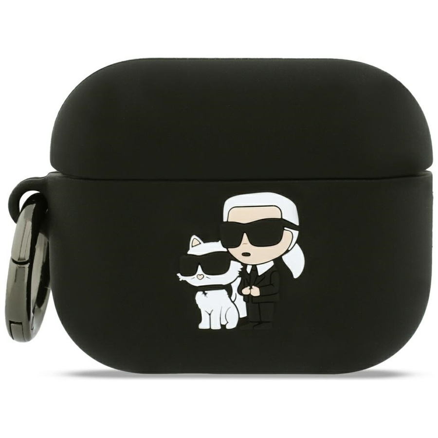 Etui Karl Lagerfeld Silicone Karl&Chaupette Head 3D do AirPods Pro 3 czarny
