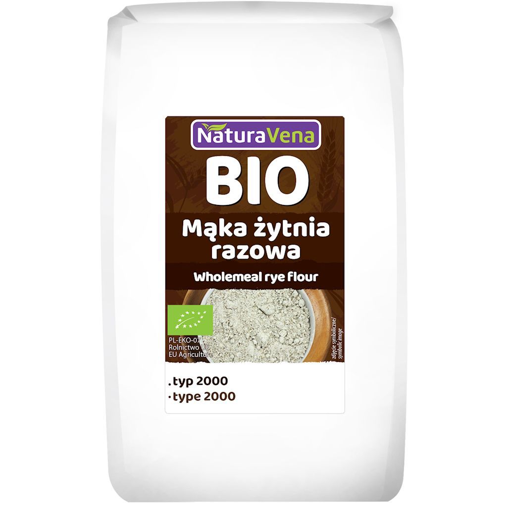 NaturaVena Mąka żytnia razowa typ 2000 1 kg Bio - mąka