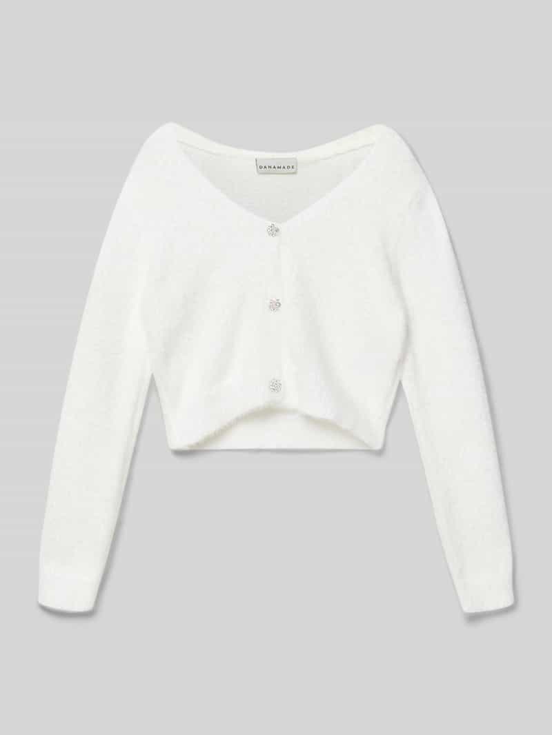 Kurtka krótka z dzianiny z listwą guzikową