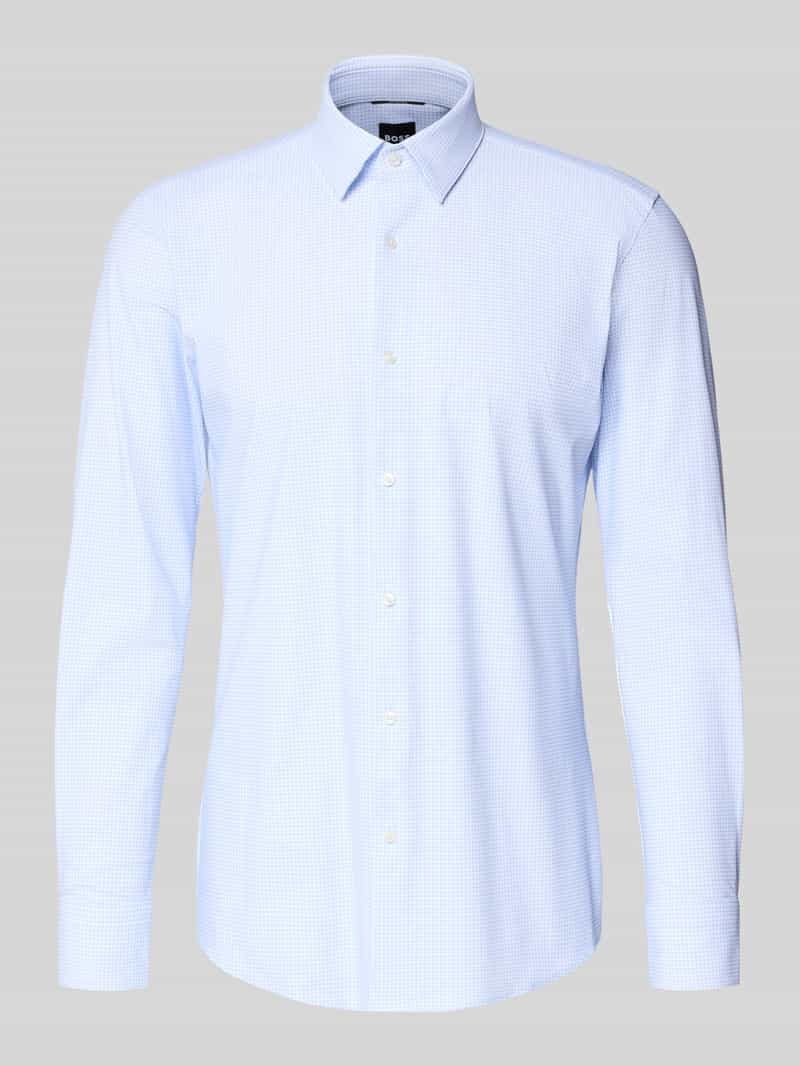 Koszula biznesowa o kroju slim fit ze wzorem na całej powierzchni model ‘HANK’