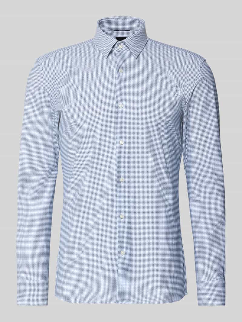 Koszula biznesowa o kroju slim fit ze wzorem na całej powierzchni model ‘HANK’