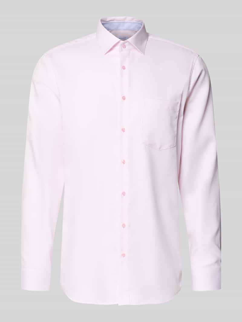 Koszula biznesowa o kroju regular fit z bawełny z kołnierzykiem typu kent