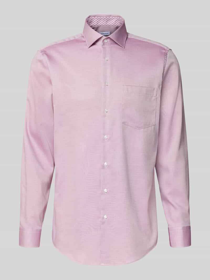 Koszula biznesowa o kroju regular fit z bawełny z kołnierzykiem typu kent