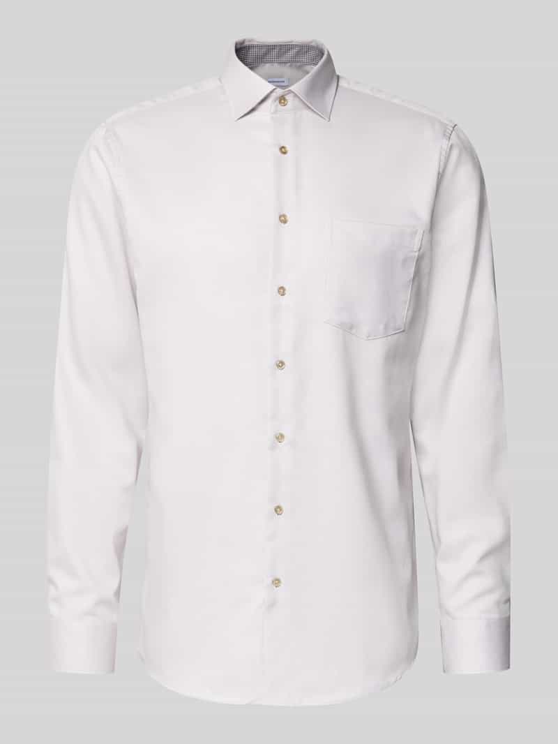 Koszula biznesowa o kroju regular fit z bawełny z kołnierzykiem typu kent