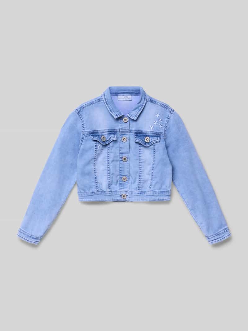 Kurtka z haftami i kieszeniami na piersi