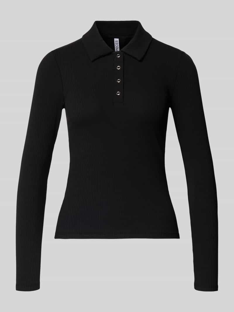 Bluzka z długim rękawem o kroju slim fit z mieszanki bawełny model ‘KITTE’