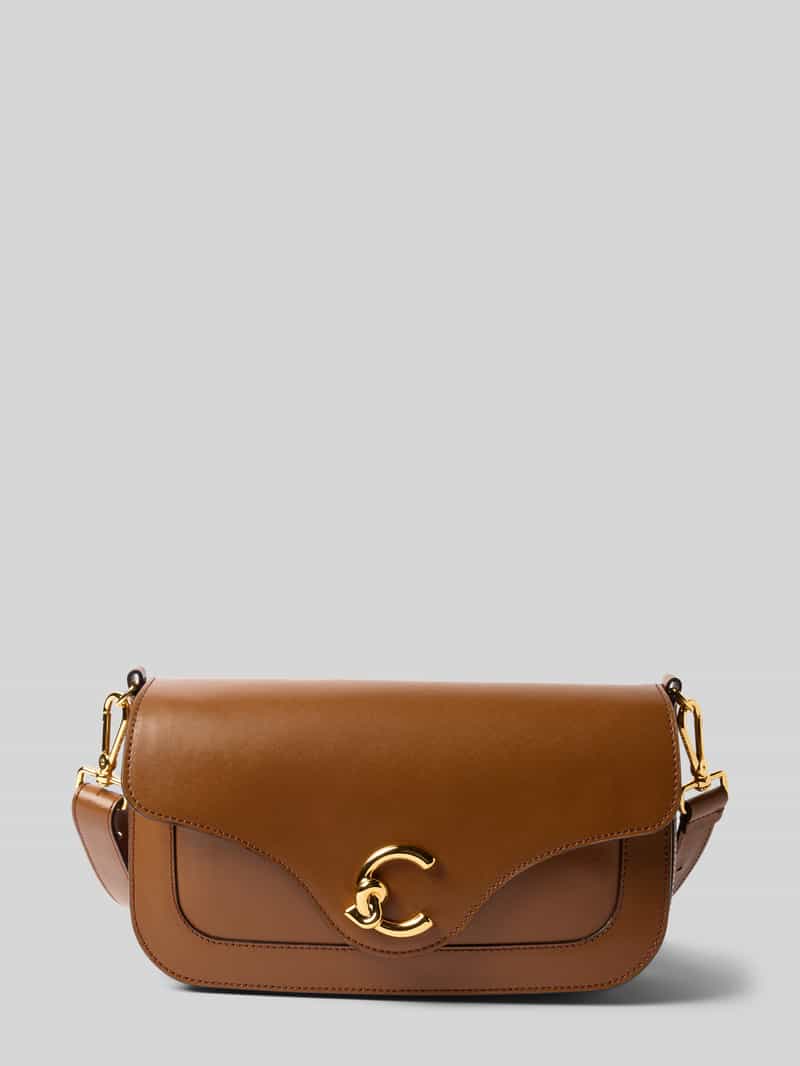 Torebka na długim pasku z detalem z logo