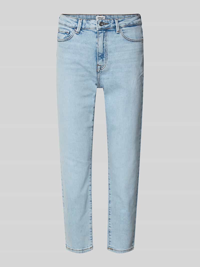 Jeansy o kroju straight fit z mieszanki bawełny model ‘EMILY’