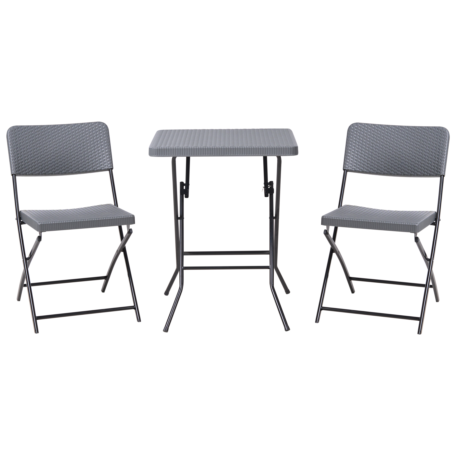 Beliani zestaw mebli balkonowych Składane TRAPPETO Szary