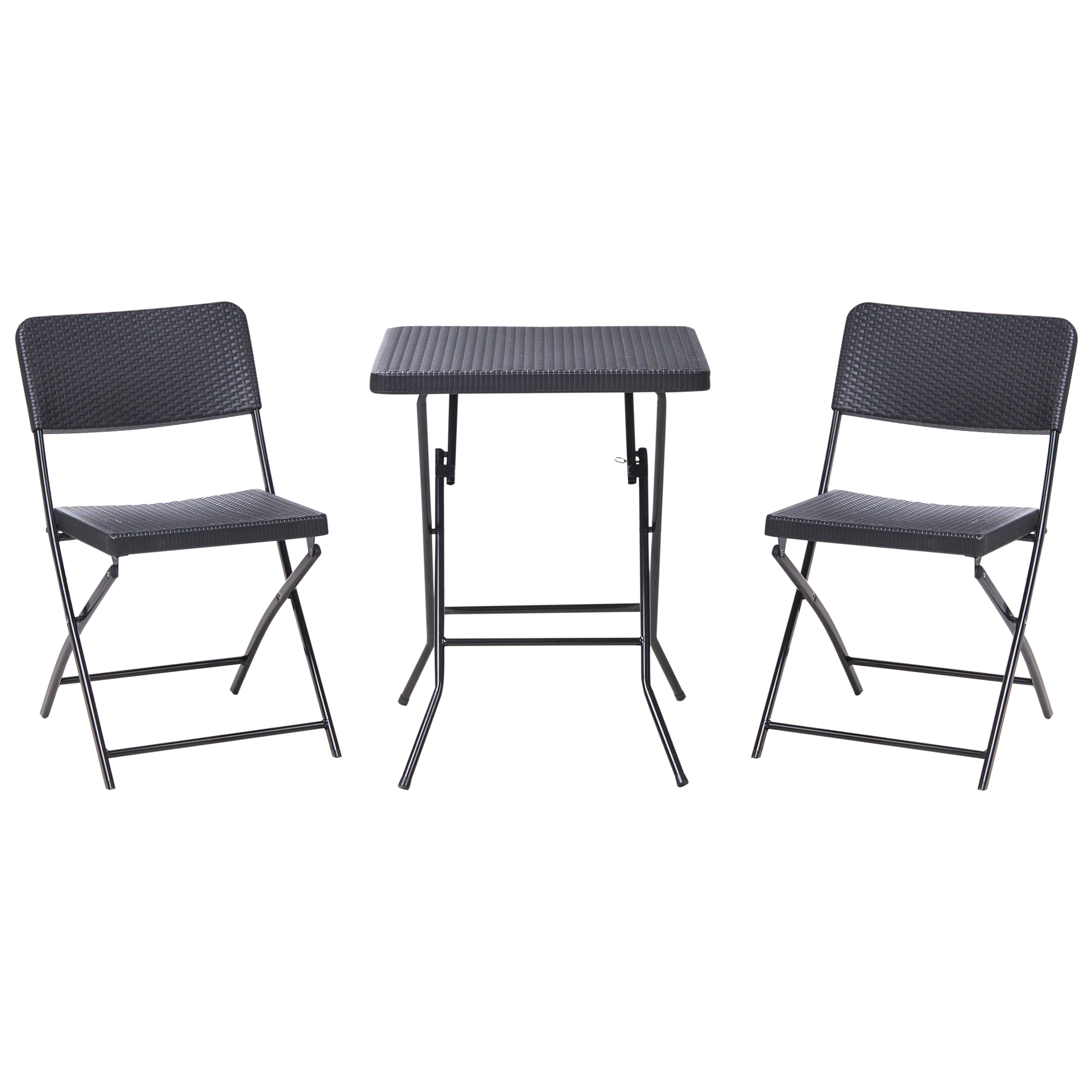 Beliani zestaw mebli balkonowych Składane TRAPPETO Czarny