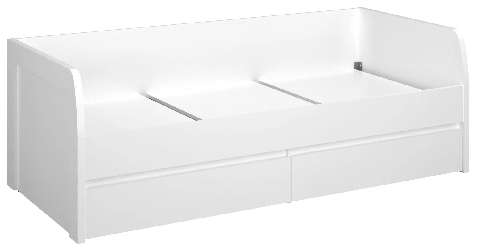 Białe łóżko skandynawskie z szufladami S0-R47