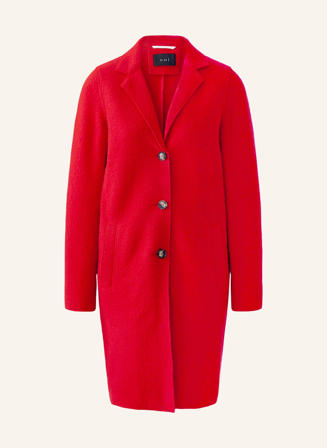 Oui Płaszcz Wełniany rot