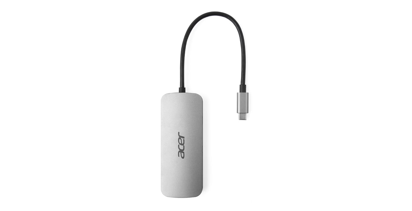 Acer 7in1 Type C Dongle Przewodowa USB 3.2 Gen 1 (3.1 Gen 1) Type-C Srebrny HP.DSCAB.018