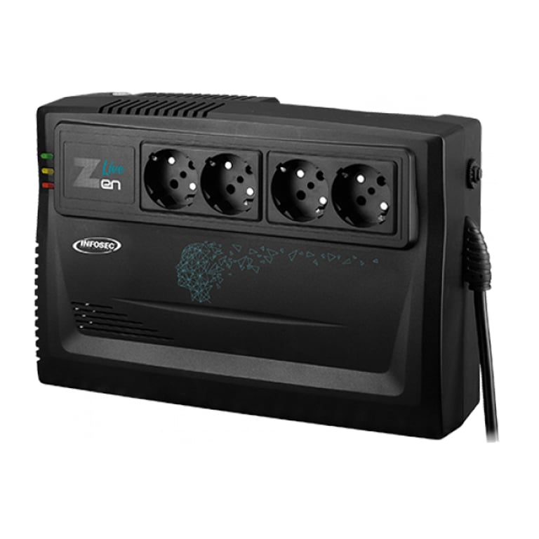 Infosec Zen Live 800 zasilacz UPS Technologia line-interactive 0,8 kVA 480 W 4 x gniazdo sieciowe 66083