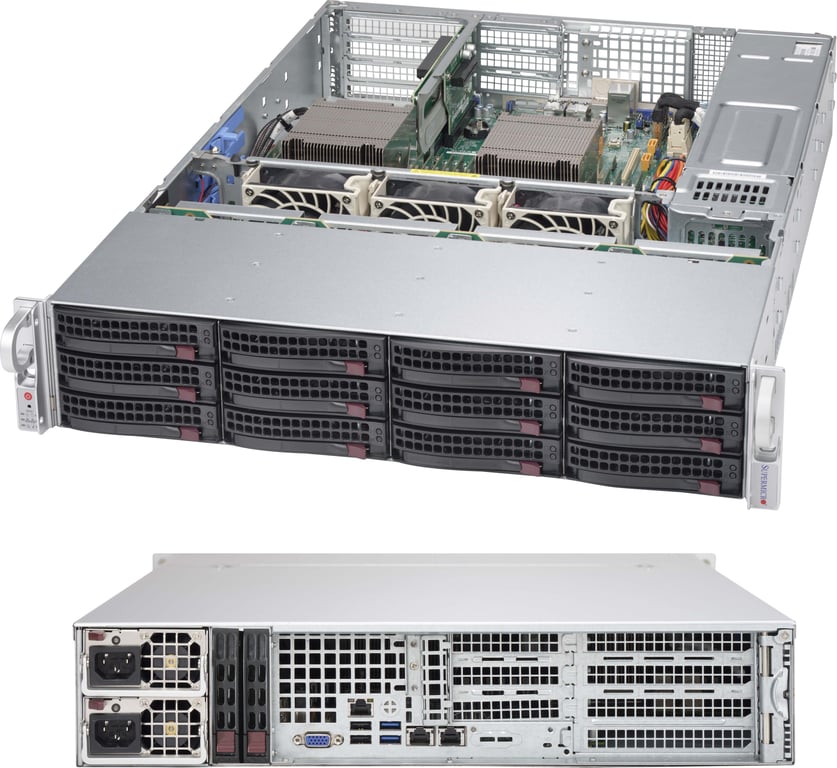 Supermicro SuperChassis 826BAC4-R1K23WB Rack Czarny 1200 W CSE-826BAC4-R1K23WB