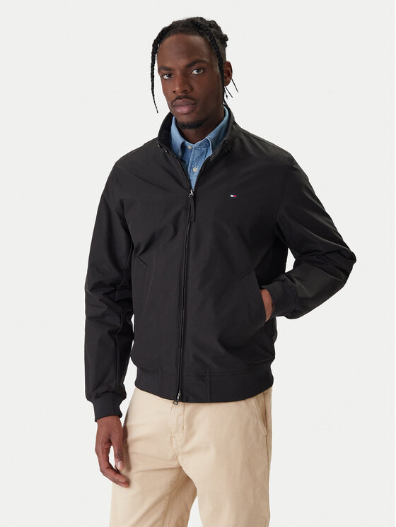 Tommy Hilfiger Kurtka przejściowa Harrington MW0MW37647 Czarny Regular Fit