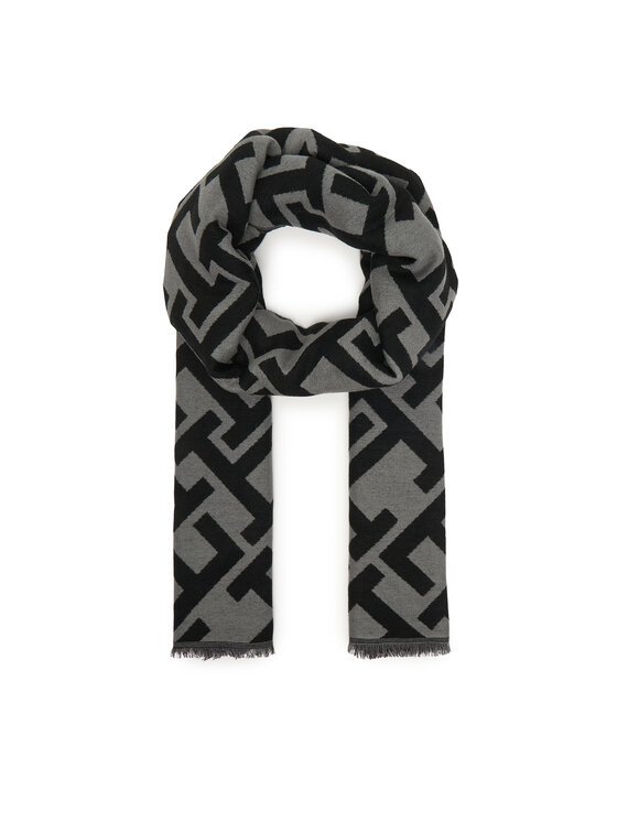 Tommy Hilfiger Szal Th Monogram Heavy Scarf AW0AW18051 Czarny