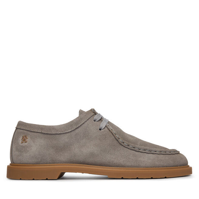 Półbuty Tommy Hilfiger Lightweight Suede Apron Toe FW0FW09262 Szary