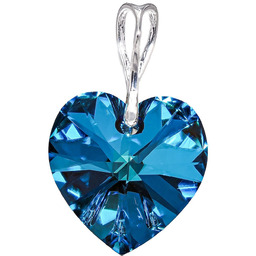 Kryształy Piękny Wisiorek Bermuda Blue Srebro