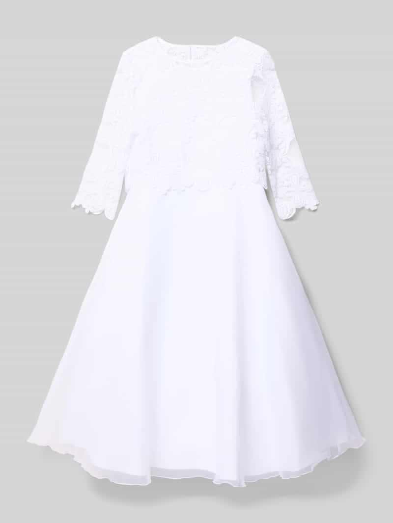 Sukienka o długości do kolan z okrągłym dekoltem