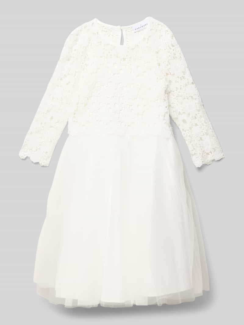 Sukienka o długości do kolan z okrągłym dekoltem