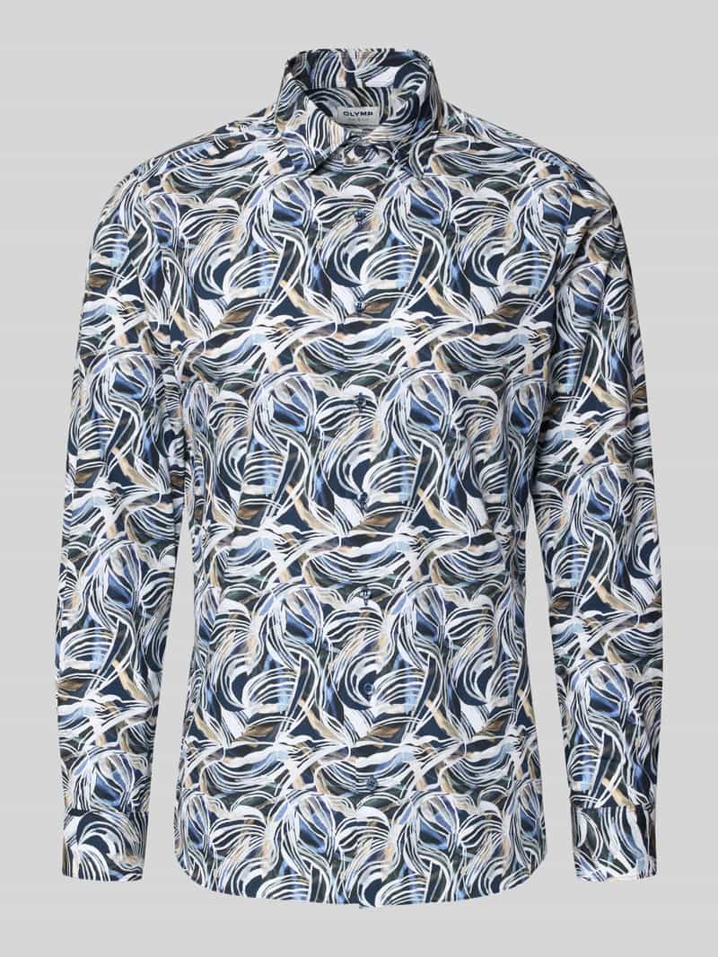 Koszula biznesowa o kroju slim fit z bawełny z kołnierzykiem typu kent