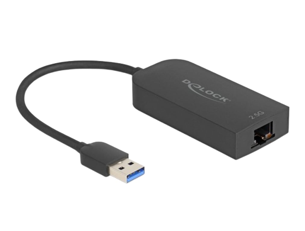 DeLOCK 66045 przejściówka do kabli USB 5 Gbps Type-A 2.5 Gigabit LAN RJ45 Czarny