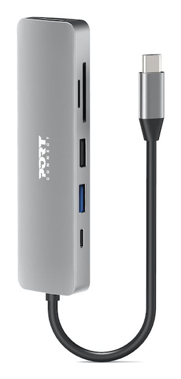 Port Designs 900162 huby i koncentratory USB Type-C Srebrny