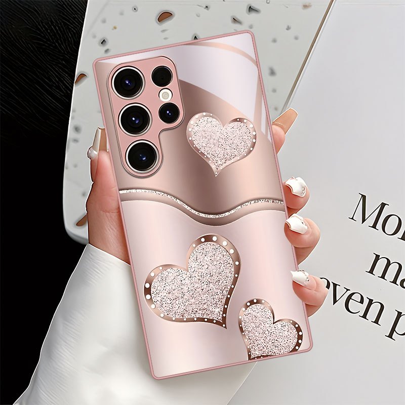 TEMU Etui na telefon: Różowo-złote etui z wzorem , kompatybilne z for Galaxy S9+/S10/S20+/S20 Ultra/S21 5G/S21+/S22/S23 Plus/S24 Plus/S25/S25