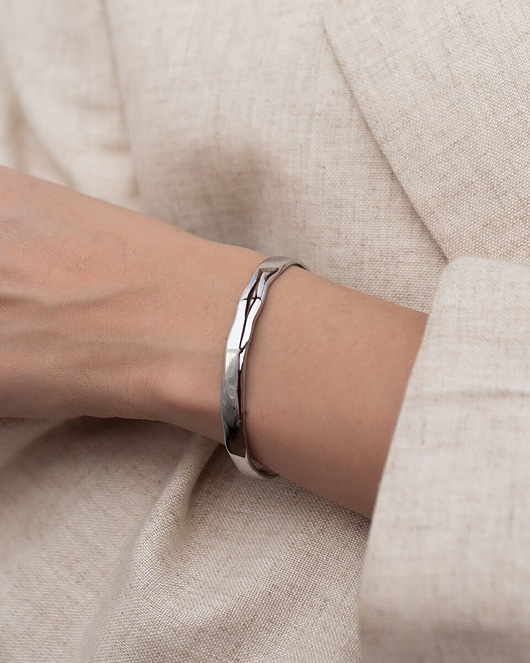 Srebrna regulowana bransoletka ze stali szlachetnej premium Paraiso Marle