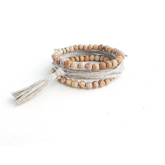 Agat brązowy matowy zestaw bransoletek