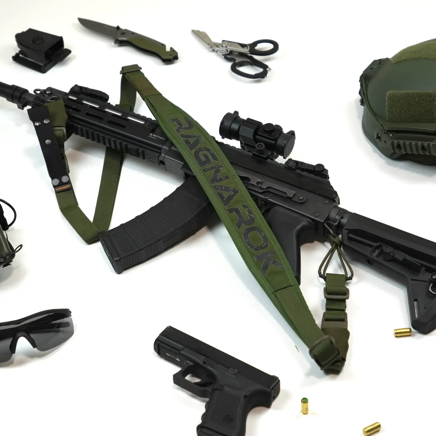 RAGNAROK Pas jednodwupunktowy z szerokim naramiennikiem RAGNARR Gen.II Olive