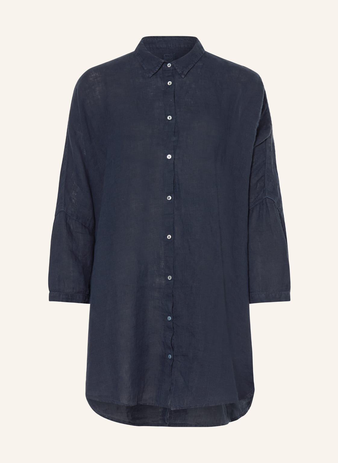 120%Lino Bluzka Z Lnu Z Rękawami 3/4 blau