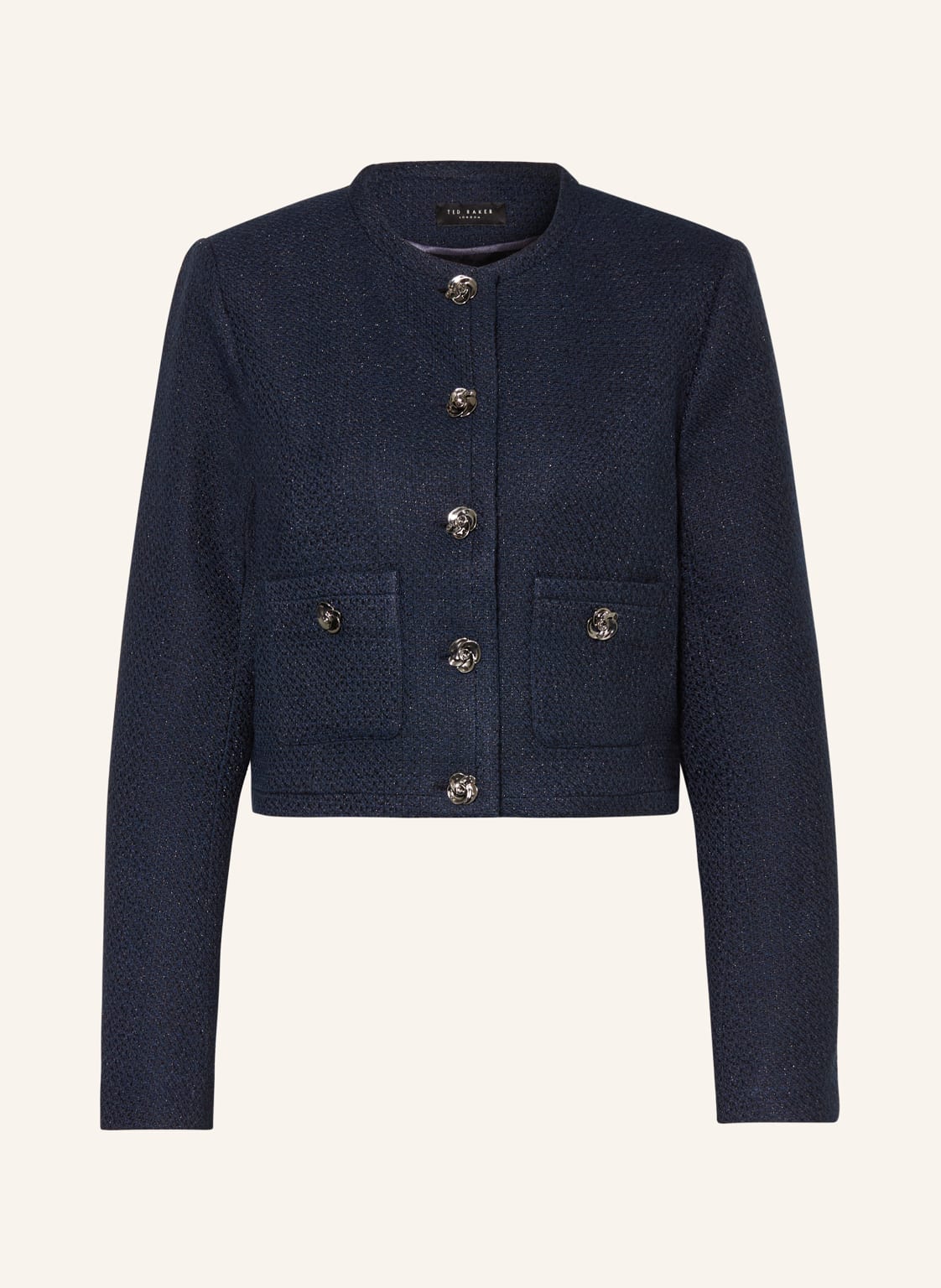 Ted Baker Kurtka Floxat Z Bouclé Z Brokatową Przędzą blau