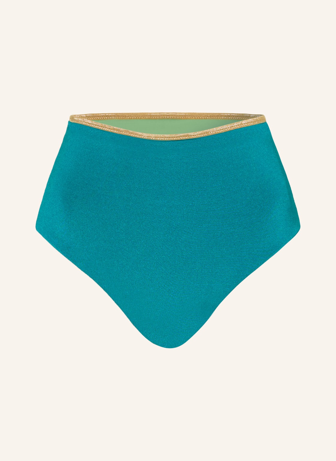 Mymarini Odwracalne Figi Bikini Shine Z Wysokim Stanem I Ochroną Uv 50+ gruen