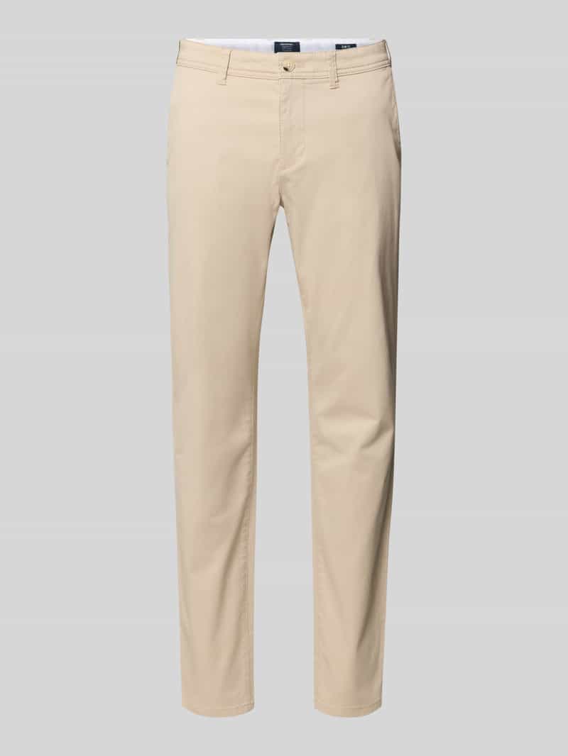 Spodnie materiałowe o kroju straight fit z kieszeniami z tyłu