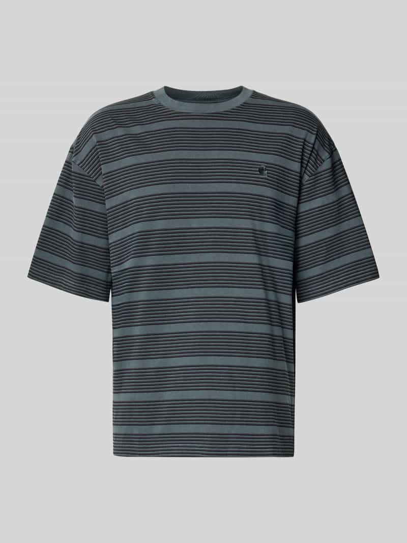 T-shirt o kroju relaxed fit z wyhaftowanym logo model ‘HANSON’