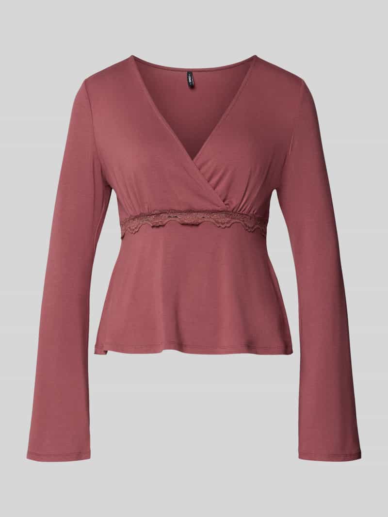 Bluzka z długim rękawem o kroju slim fit z mieszanki wiskozy model ‘SINI’