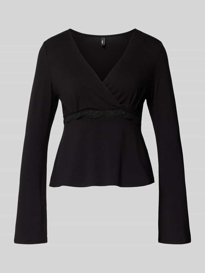 Bluzka z długim rękawem o kroju slim fit z mieszanki wiskozy model ‘SINI’