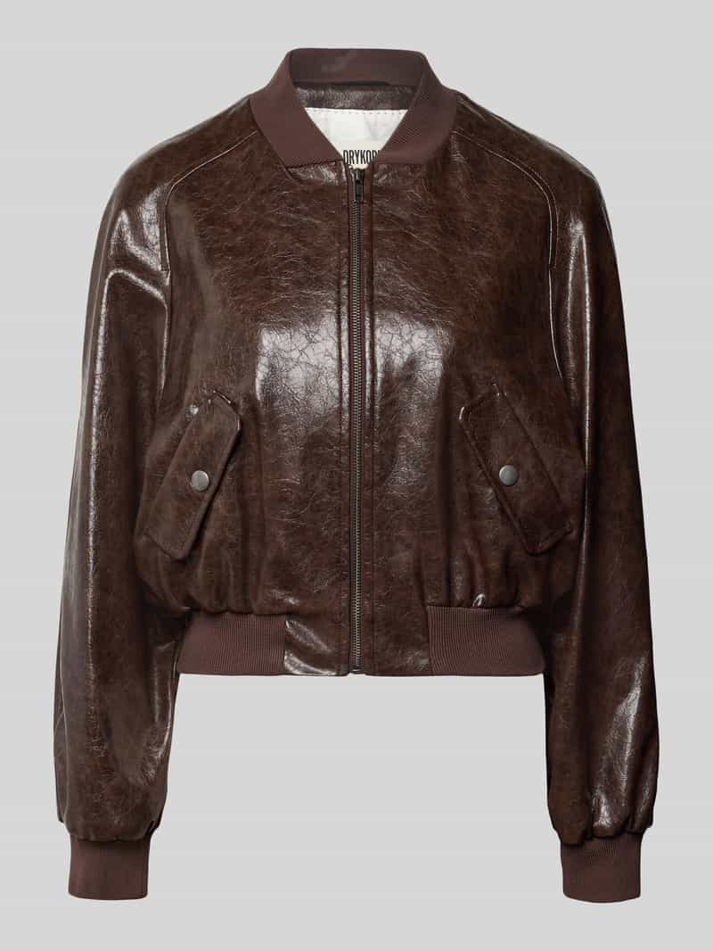 Bomberka z imitacji skóry model ‘MARHAM’