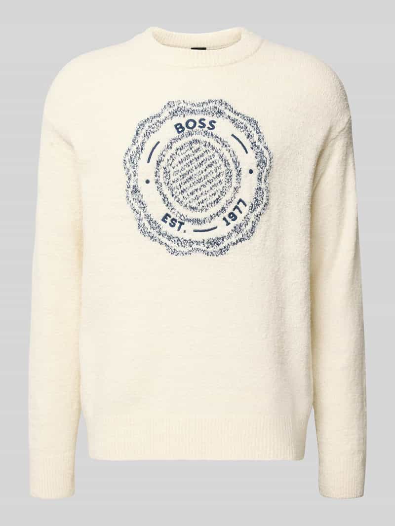 Sweter o kroju regular fit z dzianiny z mieszanki wełny model ‘KERBERT’