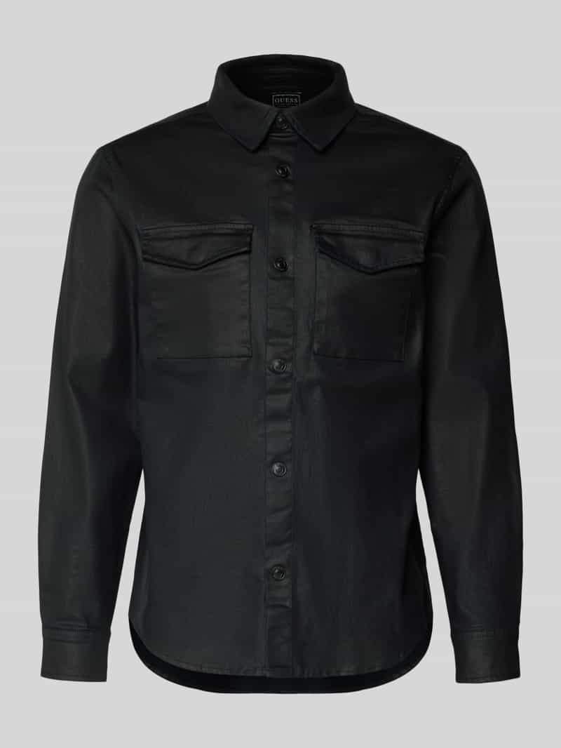 Kurtka koszulowa o kroju regular fit z kieszeniami na piersi model ‘THEO’