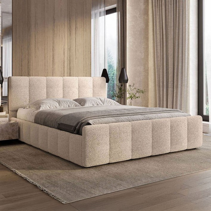 Łóżko tapicerowane SF1077 160x200 Boucle Cappuccino #4