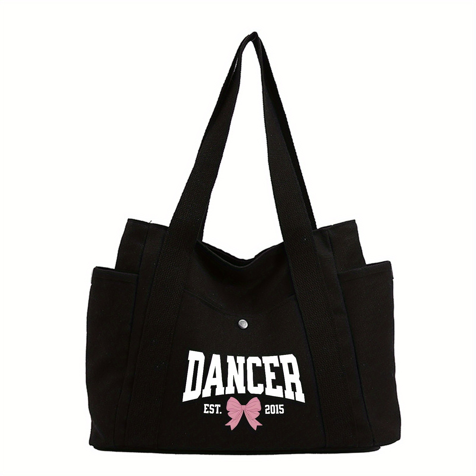 TEMU Torba Tote z Nadrukiem Tanecznym, Duża Pojemność, Torba na Ramię z Wieloma Kieszeniami, Idealna do Pracy, Podróży i Zakupów