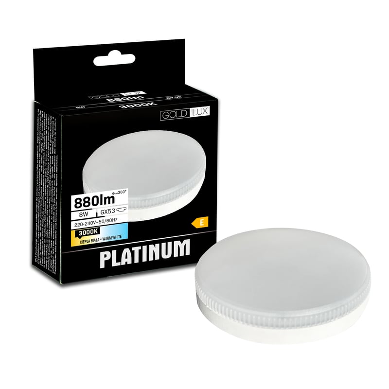 Żarówka LED GX53 8 W 880 lm Ciepła biel Goldlux