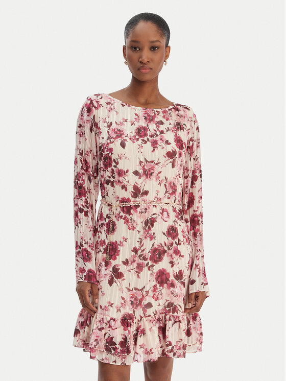 Guess Sukienka codzienna W6RK37 WJ712 Beżowy Regular Fit