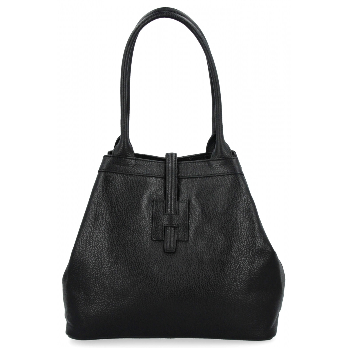Elegancka Torebka Skórzana Shopper Bag 208S Czarna