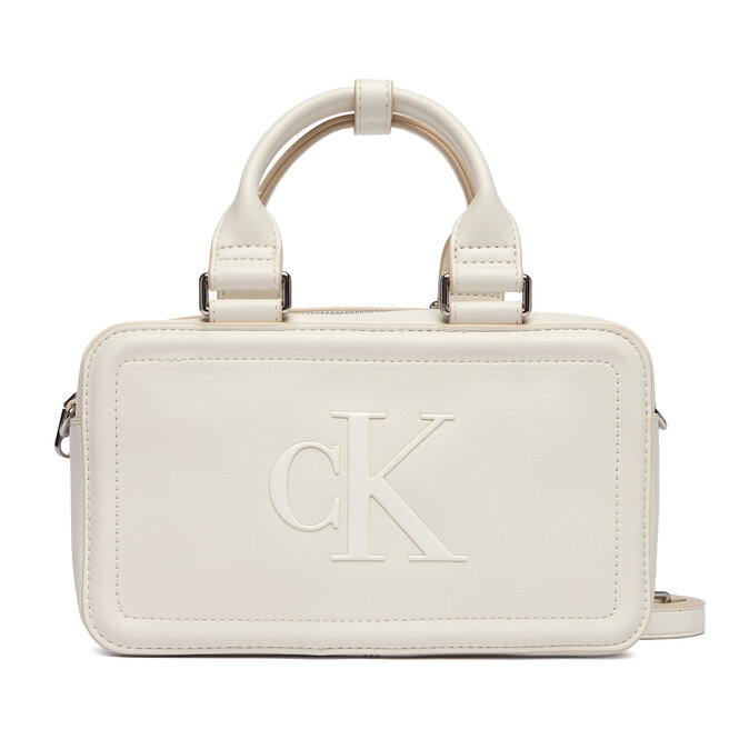 Torebka Calvin Klein Bold Ck Elongated Mini Tote LV04F3411G Biały
